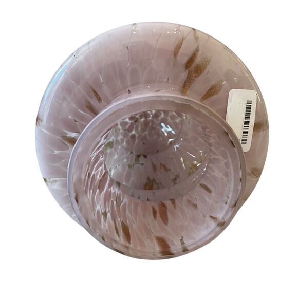 Hand Blown Art Glass CHRISTMAS TREE 9.5in Pastel Pink & White Marbled New - Picture 13 of 15